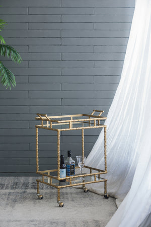 Antique Twig Bar Cart - 23.5x13.5x30"