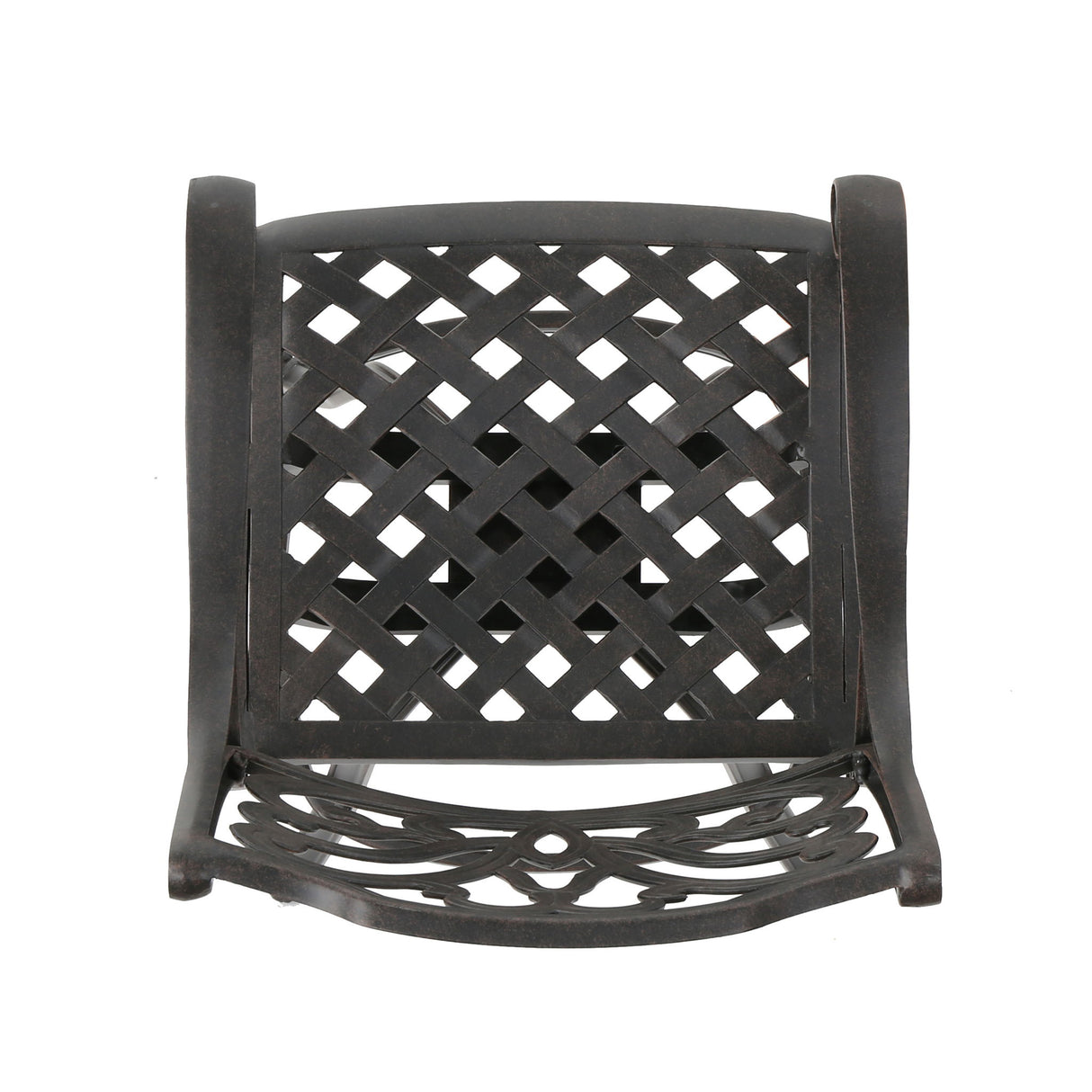 Outdoor Cast Aluminum Swivel Bar Stool With Scrolled Arms - Bronze