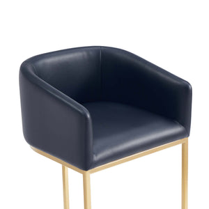 Mid-Century Modern Stool With Steel Base