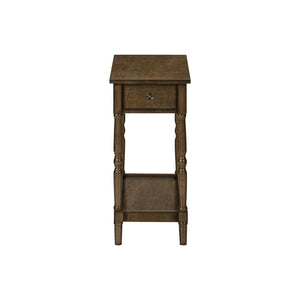 Accent End Table, 2 Tier, Storage Drawer, Traditional Stylish Design