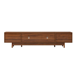 Modern TV Stand With Fluted Glass Doors & 2 Drawers