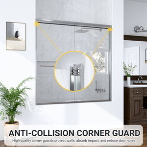 Semi-Frameless Double Sliding Shower Door