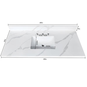 49-Inch Quartz Bathroom Vanity Top