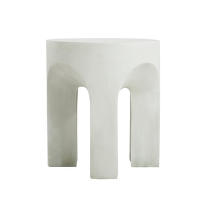 Outdoor MGO Round Top Side Table/End Table, Antique White