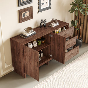 59.1" Buffet Sideboard with 2 Doors and 3 Drawers