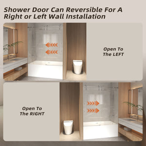 Frameless Sliding Bathtub Door With Frame