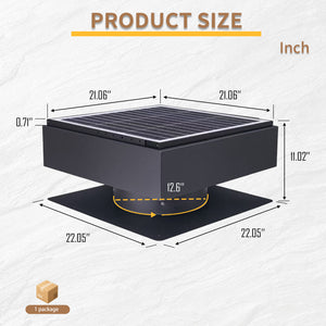 12" Solar Roof Vent Fan, 40W Dual Power Attic Exhaust Fan with Remote & Auto Start