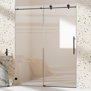 Frameless, Single Sliding Soft Close Shower Doors, 5/16" Sgcc Tempered Glass
