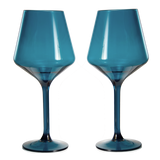 Saint Tropez Acrylic Stemmed Wine Glassware, Set of 2