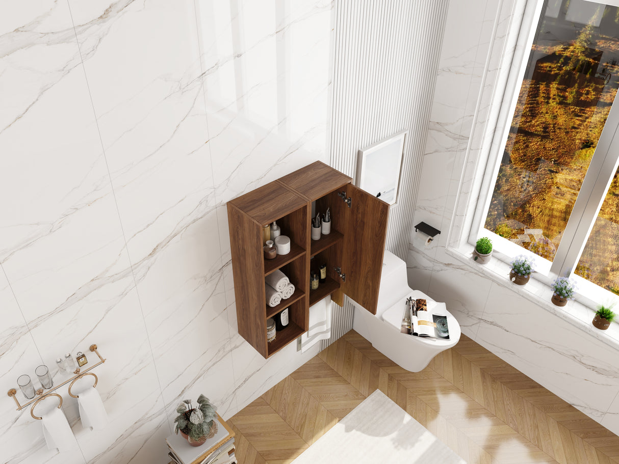 24 Inch Wall-Mounted Side Cabinet and Storage Shelves Combination