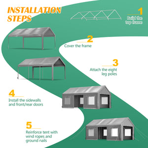 12x20 FT Heavy Duty Carport Canopy