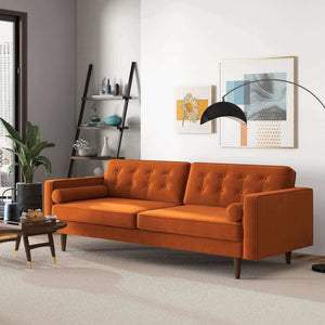 Mid Century Modern Velvet Sofa