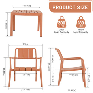 3 Piece Indoor / Outdoor Leisure Table And Chair Set