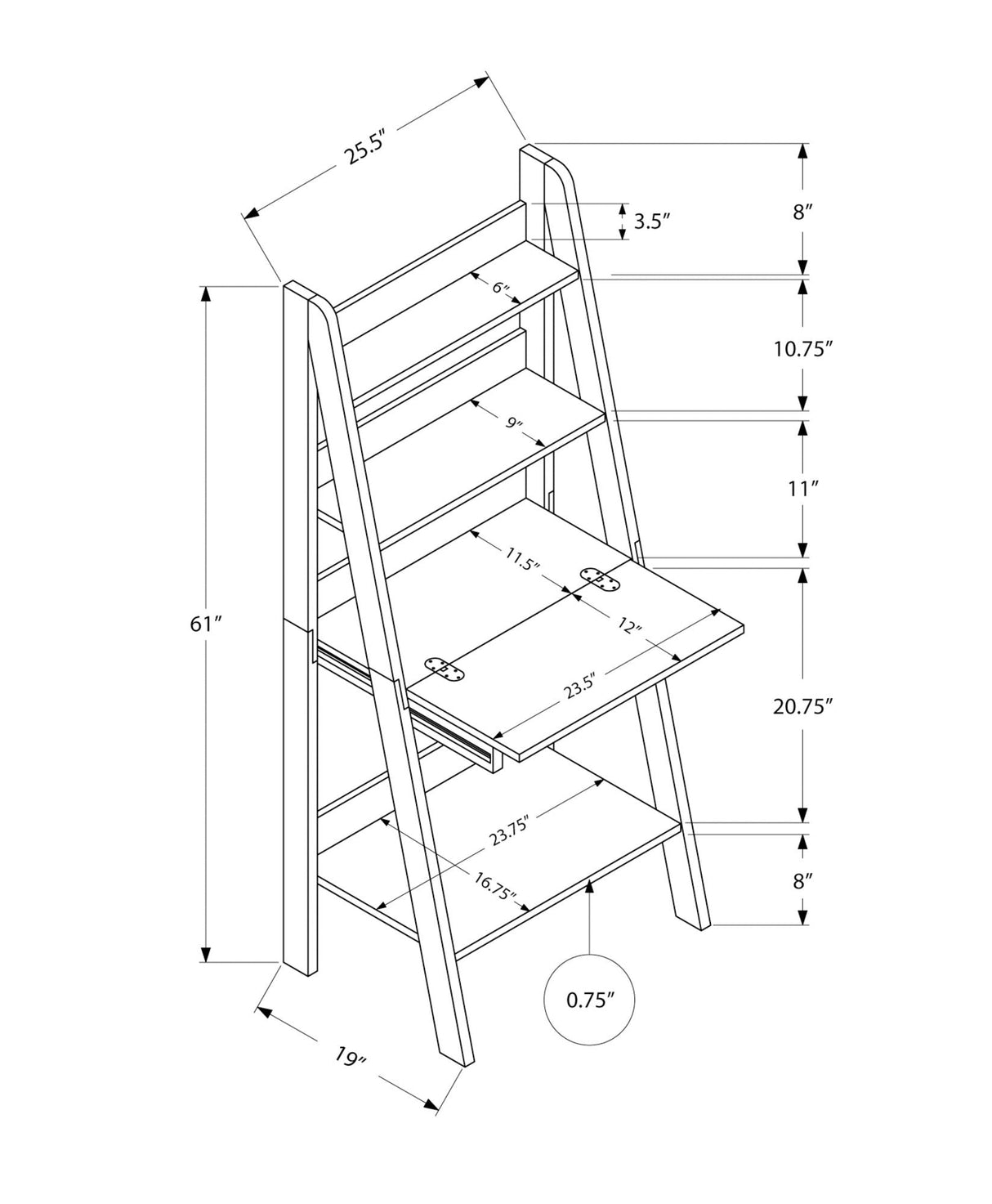 Computer Desk For Home Office, Laptop, Leaning, Storage Shelves - Best Buy Furniture