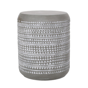 Outdoor Side Table With Cylindrical Shape - White - Best Buy Furniture