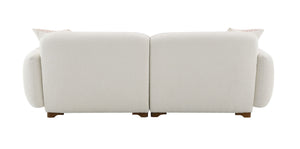 Darius - Boucle Sofa With 2 Toss Pillows - Beige