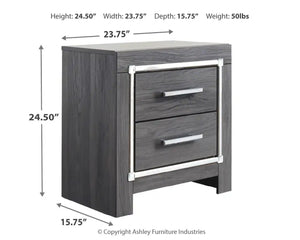 Lodanna - Two Drawer Night Stand - Gray - Best Buy Furniture