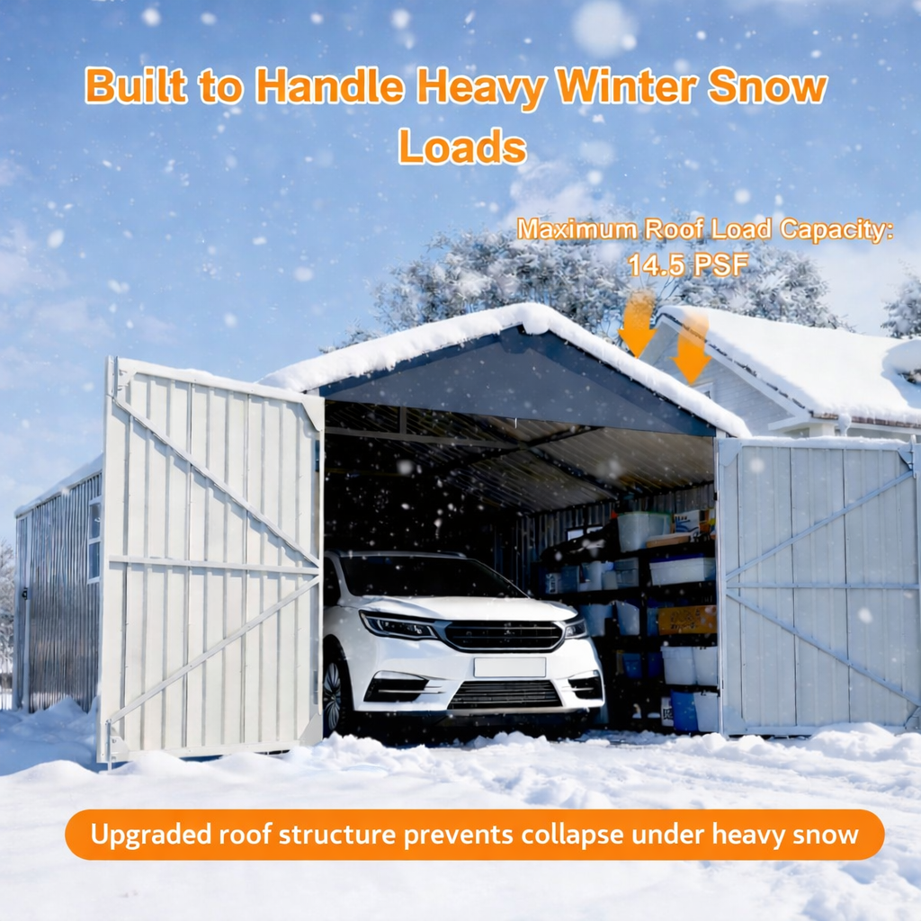 12x20 FT Heavy Duty Metal Garage Shed