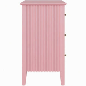 Fluted 3 Drawer Nightstand With Soft Close Slides