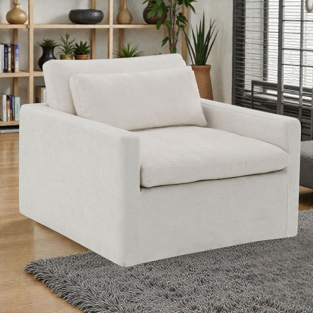 Naveen Swivel Chair with 1 Toss Pillow