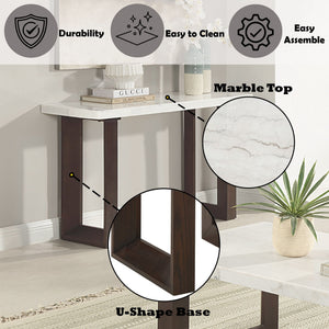 Edwyn Natural Marble Top End Table