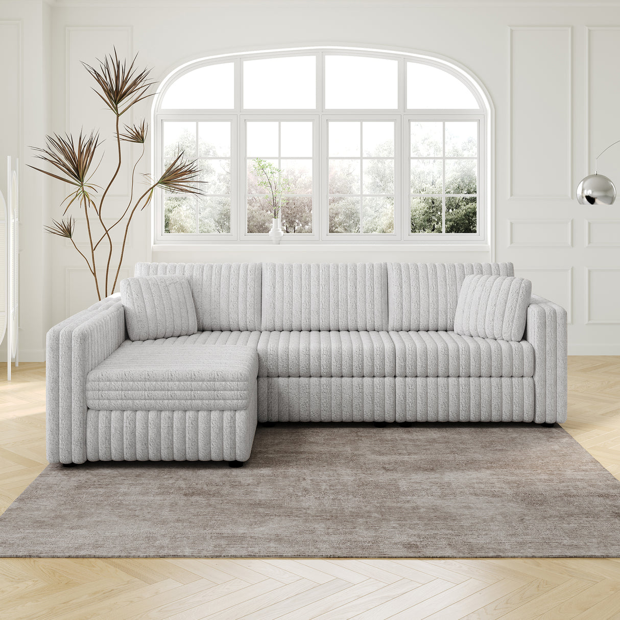 106.3" Soft L-shaped 4-Person Sofa