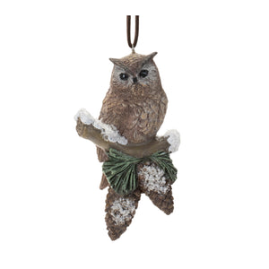 Snowy Cardinal Bird and Owl Ornament (Set of 12)