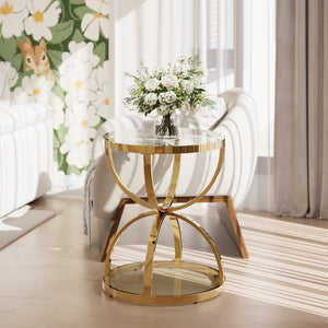 19.69'' Modern Glass Side Table