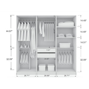 Gramercy - Free Standing Wardrobe Closet With Drawers And Shelves