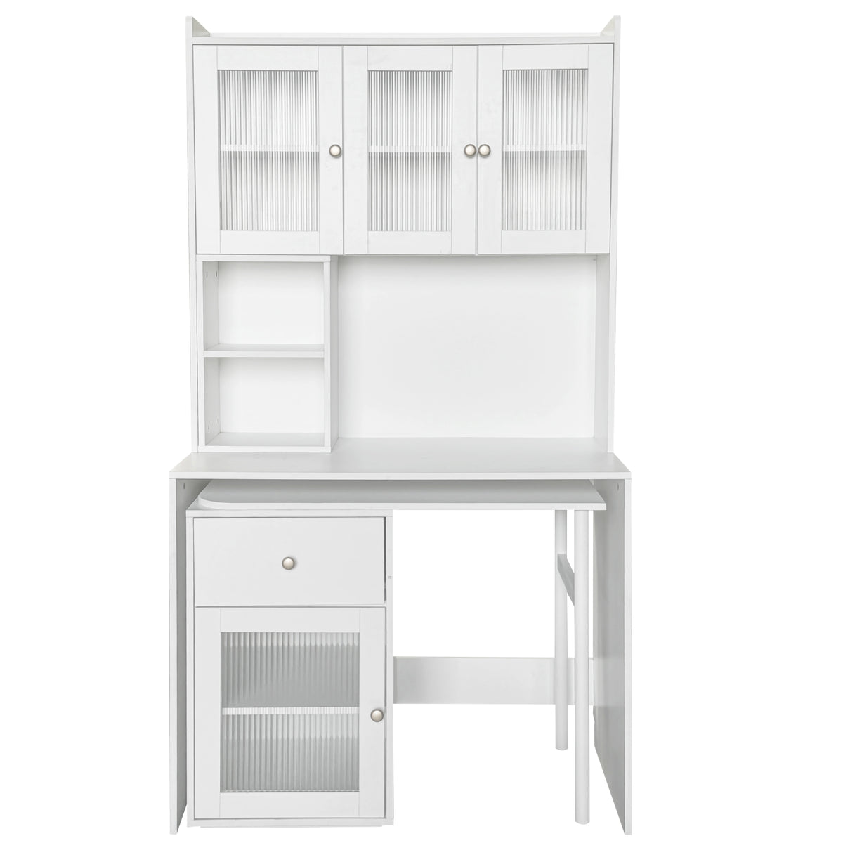 Computer Desk with Glass Door for Home Office or Study