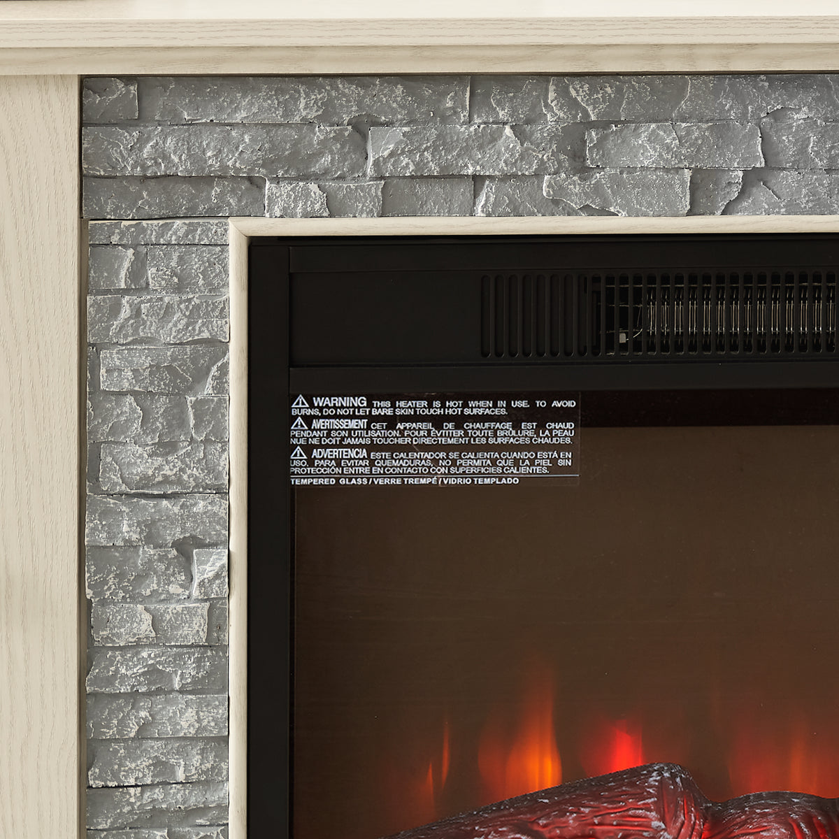 70" Modern TV Stand with 2-Door Storage & 23" Electric Fireplace
