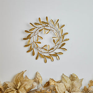 Metal Mistletoe Wreath Decor 12"D