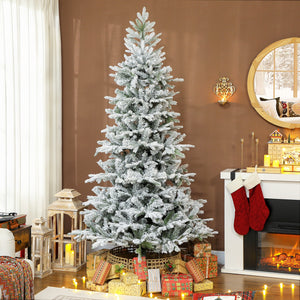 HOMCOM 7.5 ft Artificial Frosted Christmas Tree