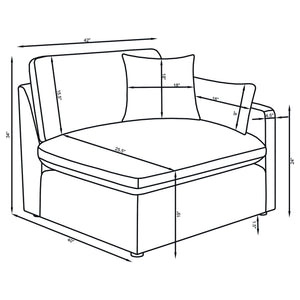 Greeley - 5 Piece Upholstered Modular Sectional Sofa - Ivory