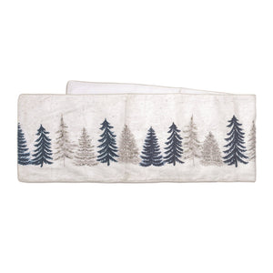 Embroidered Pine Tree Table Runner 72"L
