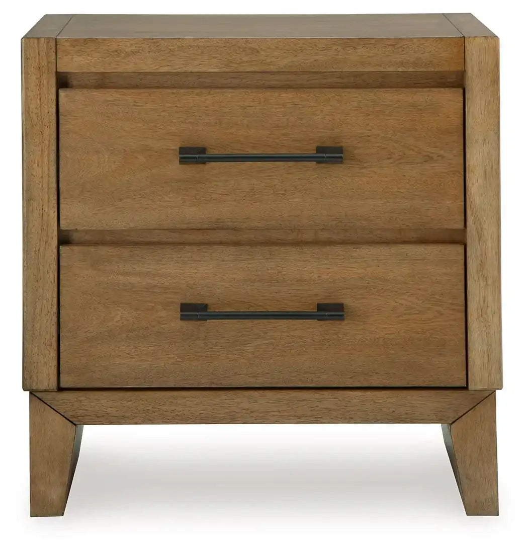 Sherbana - Two Drawer Night Stand - Light Brown - Best Buy Furniture