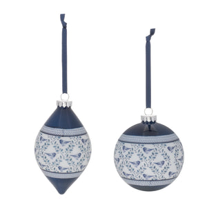 Ornate Bird Print Ornament (Set of 6)
