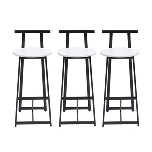 Modern Bar Stools With Backrest For Kitchen (Set of 3)