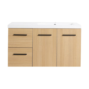 Wall Mounted Floating Bathroom Vanity With Sink, Door & Drawers Modular Cabinet