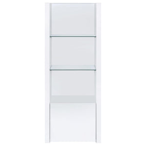 Lance - 3 Piece TV Entertainment Center With Shelves - Gloss White