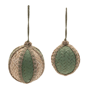 Woven Bamboo Ball Ornament (Set of 4)