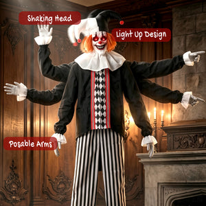 HOMCOM 106" Large Animated Clown Halloween Decorations
