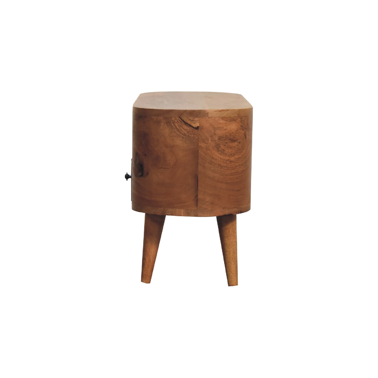 Solid Wood Mini Rounded Entertainment Unit, Nordic Legs