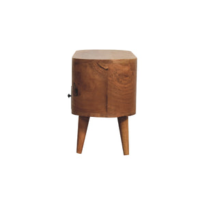 Solid Wood Mini Rounded Entertainment Unit, Nordic Legs