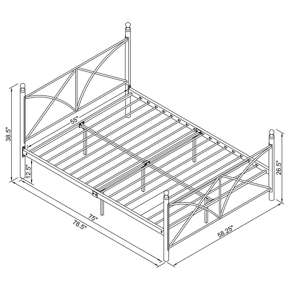 Platform Bed With Modern X-Style Design
