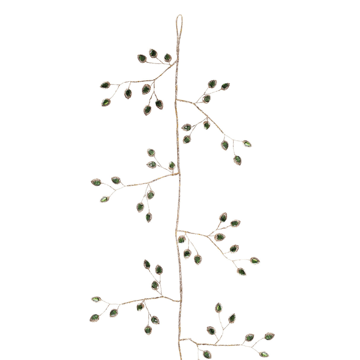 Jeweled-Bead-Leaf-Garland-(Set-of-2)-Wreaths-&-Garlands