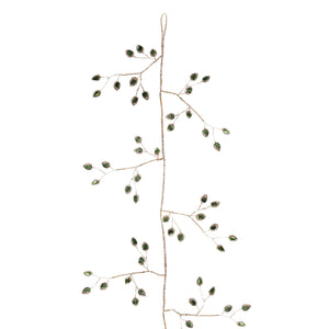 Jeweled-Bead-Leaf-Garland-(Set-of-2)-Wreaths-&-Garlands