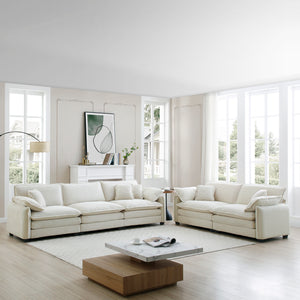 Family Sofa Set: Deep Seat Sofa in Elegant Beige