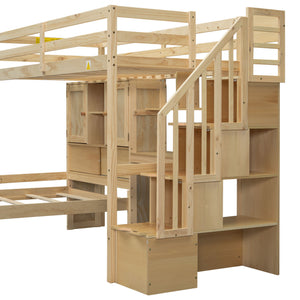 Loft Bed With Built In Desk And Staircase