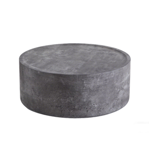 31.5" Round Coffee Table with Faux Concrete Finish